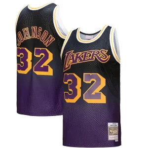 Versatile Magic Johnson Los Angeles Lakers 1984/85 Hardwood Classics Fadeaway Swingman Player Jersey Purple/Black/Gold