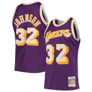 Carino Magic Johnson Los Angeles Lakers 1984/85 Hardwood Classics Swingman Jersey Purple/Gold