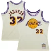 Attraente Magic Johnson Los Angeles Lakers Chainstitch Swingman Jersey Cream