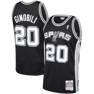 Prestigioso Manu Ginobili San Antonio Spurs 2002 03 Hardwood Classics Player Swingman Jersey Black