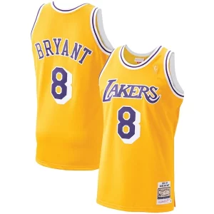 Comodo Duraturo Men's Los Angeles Lakers Kobe Bryant Gold 1996 97 Hardwood Classics Authentic Player Jersey
