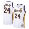 Robusto Moderno Men's Los Angeles Lakers Kobe Bryant White 2009 10 Hardwood Classics Authentic Jersey