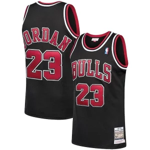 Magnifico Ottimo Cool Michael Jordan Chicago Bulls 1997/98 Hardwood Classics Authentic Jersey Black/Scarlet/White