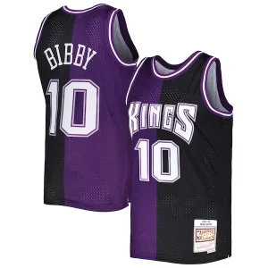 Elegante Gorgeous Mike Bibby Sacramento Kings Hardwood Classics 2001/02 Split Swingman Jersey Purple/Black