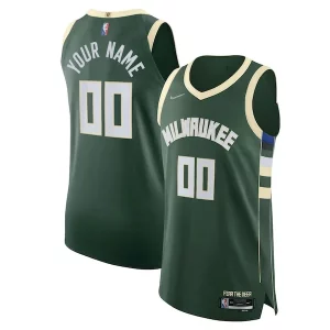 Classico Bellissimo Cool Milwaukee Bucks Nike 2021/22 Diamond Authentic Custom Jersey Icon Edition Hunter Green