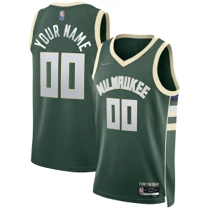 Versatile Delizioso Milwaukee Bucks Nike 2021/22 Diamond Swingman Custom Jersey Icon Edition Hunter Green