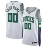 Accattivante Trendy Fantastico Milwaukee Bucks Nike 2021/22 Swingman Custom Jersey City Edition White