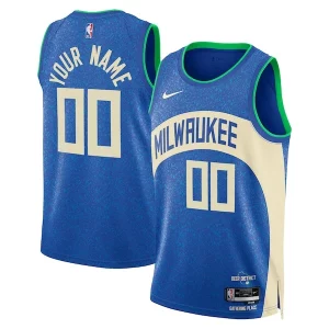 Attraente Cool Milwaukee Bucks Nike Unisex 2023/24 Custom Swingman Jersey Royal City Edition