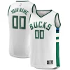 Versatile Resistente Moderno Milwaukee Bucks Youth Fast Break Replica Custom Jersey Association Edition White