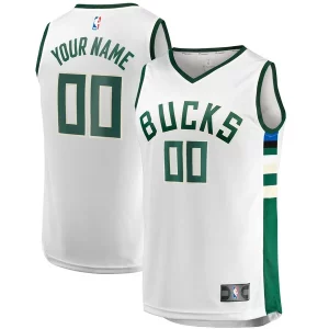 Versatile Resistente Moderno Milwaukee Bucks Youth Fast Break Replica Custom Jersey Association Edition White