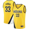 Stupendo Trendy Myles Turner Indiana Pacers Fast Break Replica Jersey Statement Edition Gold