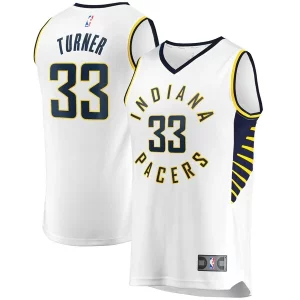 Comodo Pratico Fascinante Myles Turner Indiana Pacers Fast Break Replica Player Jersey White Association Edition