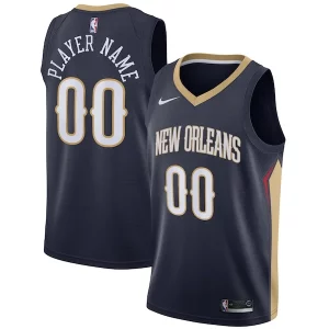 Accattivante New Orleans Pelicans Nike Swingman Custom Jersey Navy Icon Edition