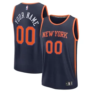 Accattivante Elegante Prestigioso New York Knicks Custom Fast Break Jersey Navy Statement Edition