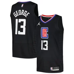 Delizioso Paul George LA Clippers Jordan Brand Nike Swingman Player Jersey Statement Edition Black