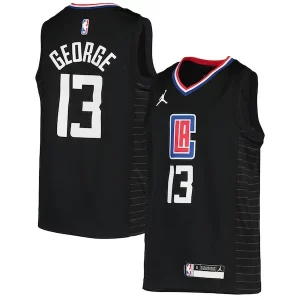 Lussuoso Paul George LA Clippers Jordan Brand Youth 2020/21 Swingman Player Jersey Black Statement Edition