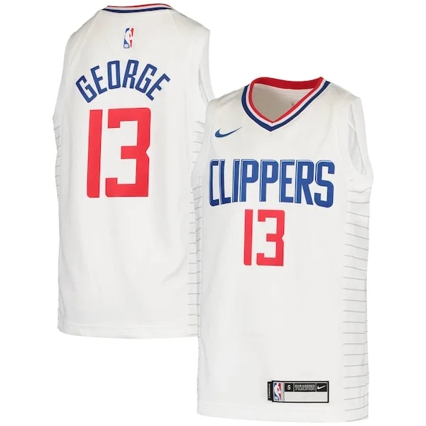 Classico Resistente Elegante Paul George LA Clippers Nike Youth 2020/21 Swingman Jersey Association Edition White