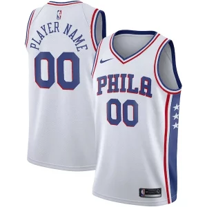 Lussuoso Philadelphia 76ers Nike 2020/21 Swingman Custom Jersey Association Edition White