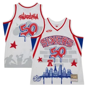 Cool Delizioso Versatile Philadelphia 76ers x Tats Cru Hardwood Classics Fashion Jersey White