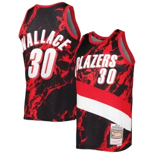 Cool Lussuoso Stupendo Rasheed Wallace Portland Trail Blazers 1999/00 Hardwood Classics Marble Swingman Jersey Black