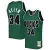 Attraente Ray Allen Milwaukee Bucks 2000/01 Hardwood Classics Off Court Swingman Jersey Hunter Green