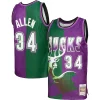 Trendy Stupendo Fantastico Ray Allen Milwaukee Bucks Hardwood Classics 1996/97 Split Swingman Jersey Green/Purple