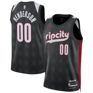 Elegante Splendido Ottimo Scoot Henderson Portland Trail Blazers Nike Unisex 2024/25 Swingman Player Jersey City Edition Black