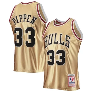 Lussuoso Scottie Pippen Chicago Bulls 75th Anniversary 1997/98 Hardwood Classics Swingman Jersey Gold