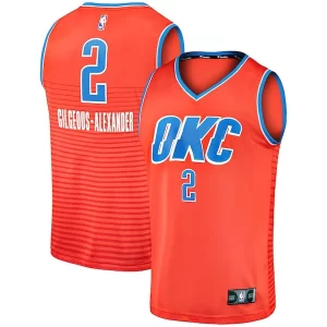 Cool Fantastico Shai Gilgeous Alexander Oklahoma City Thunder Fast Break Team Replica Jersey Statement Edition Orange
