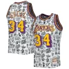 Duraturo Sofisticato Shaquille O'Neal Los Angeles Lakers 1996/97 Hardwood Classics Doodle Swingman Jersey White