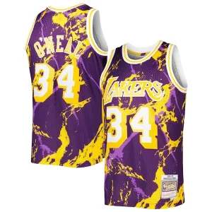 Bellissimo Trendy Delizioso Shaquille O'Neal Los Angeles Lakers 1996/97 Hardwood Classics Marble Swingman Jersey Purple