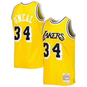 Stupendo Shaquille O'Neal Los Angeles Lakers 1996/97 Hardwood Classics Off Court Swingman Jersey Yellow