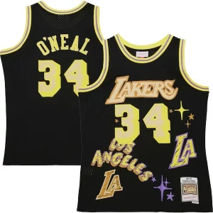 Fascinante Magnifico Pratico Shaquille O'Neal Los Angeles Lakers 1996/97 Swingman Sidewalk Sketch Jersey Black