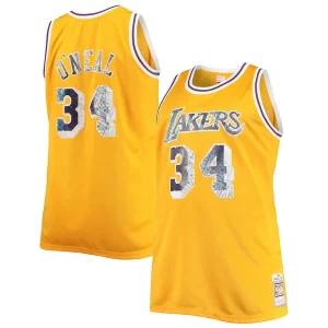 Lussuoso Carino Magnifico Shaquille O'Neal Los Angeles Lakers Big & Tall 1996 97 NBA 75th Anniversary Diamond Swingman Jersey Gold