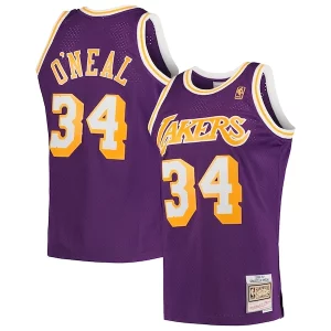 Fascinante Eccezionale Shaquille O'Neal Los Angeles Lakers Hardwood Classics Swingman Jersey Purple/Royal/Gold