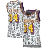 Fantastico Shaquille O'Neal Los Angeles Lakers Women's 1996 Doodle Swingman Jersey White