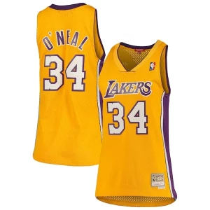 Bellissimo Shaquille O'Neal Los Angeles Lakers Women's 1999/00 Hardwood Classics Swingman Jersey Gold