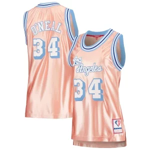 Trendy Raffinato Ottimo Shaquille O'Neal Los Angeles Lakers Women's 75th Anniversary Rose Gold 1996 Swingman Jersey Pink