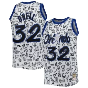 Fantastico Shaquille O'Neal Orlando Magic 1994/95 Hardwood Classics Doodle Swingman Jersey White