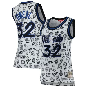 Stupendo Shaquille O'Neal Orlando Magic Women's 1994 Doodle Swingman Jersey White