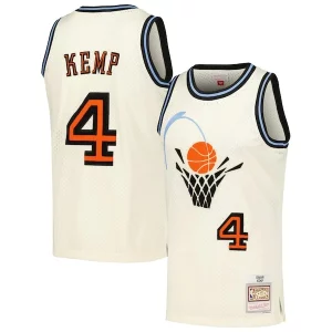 Eccezionale Fascinante Accattivante Shawn Kemp Cleveland Cavaliers Chainstitch Swingman Jersey Cream