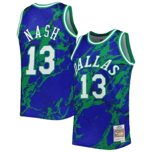 Versatile Steve Nash Dallas Mavericks 1998/99 Hardwood Classics Marble Swingman Jersey Blue
