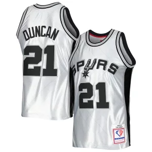 Cool Tim Duncan San Antonio Spurs 1998/99 Hardwood Classics 75th Anniversary Swingman Jersey Platinum