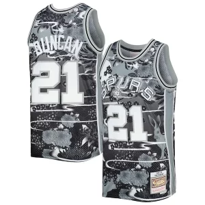 Eccezionale Moderno Tim Duncan San Antonio Spurs 1998/99 Hardwood Classics Lunar New Year Swingman Jersey Silver