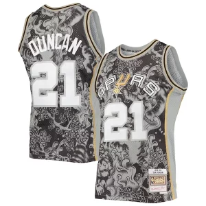 Trendy Tim Duncan San Antonio Spurs Hardwood Classics 1998/99 Lunar New Year Swingman Jersey Black