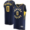 Eccezionale Tyrese Haliburton Indiana Pacers Fast Break Replica Jersey Icon Edition Navy