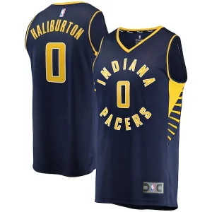Eccezionale Tyrese Haliburton Indiana Pacers Fast Break Replica Jersey Icon Edition Navy