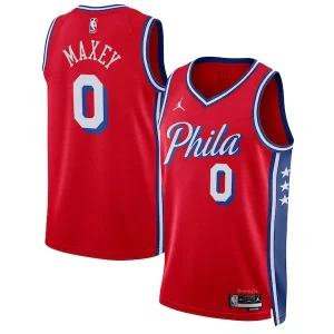Raffinato Lussuoso Tyrese Maxey Philadelphia 76ers Jordan Brand Unisex Swingman Jersey Statement Edition Red