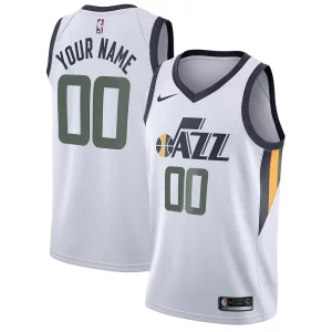Sofisticato Comodo Resistente Utah Jazz Nike Swingman Custom Jersey Association Edition White