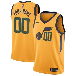 Moderno Delizioso Raffinato Utah Jazz Nike Swingman Custom Jersey Statement Edition Gold